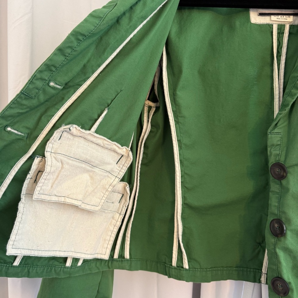 Daughters of the Liberation Blazer Jacket Green Cotton Womens 8 - Picture 10 of 13
